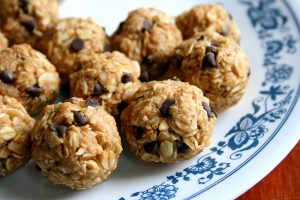 5 Ingredient No-Bake Peanut Butter Energy Bites on a Plate