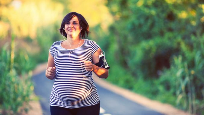 pregnant woman running