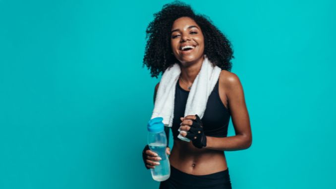 woman happy after workout