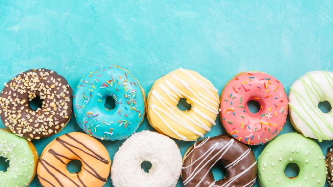 donuts-on-blue-background